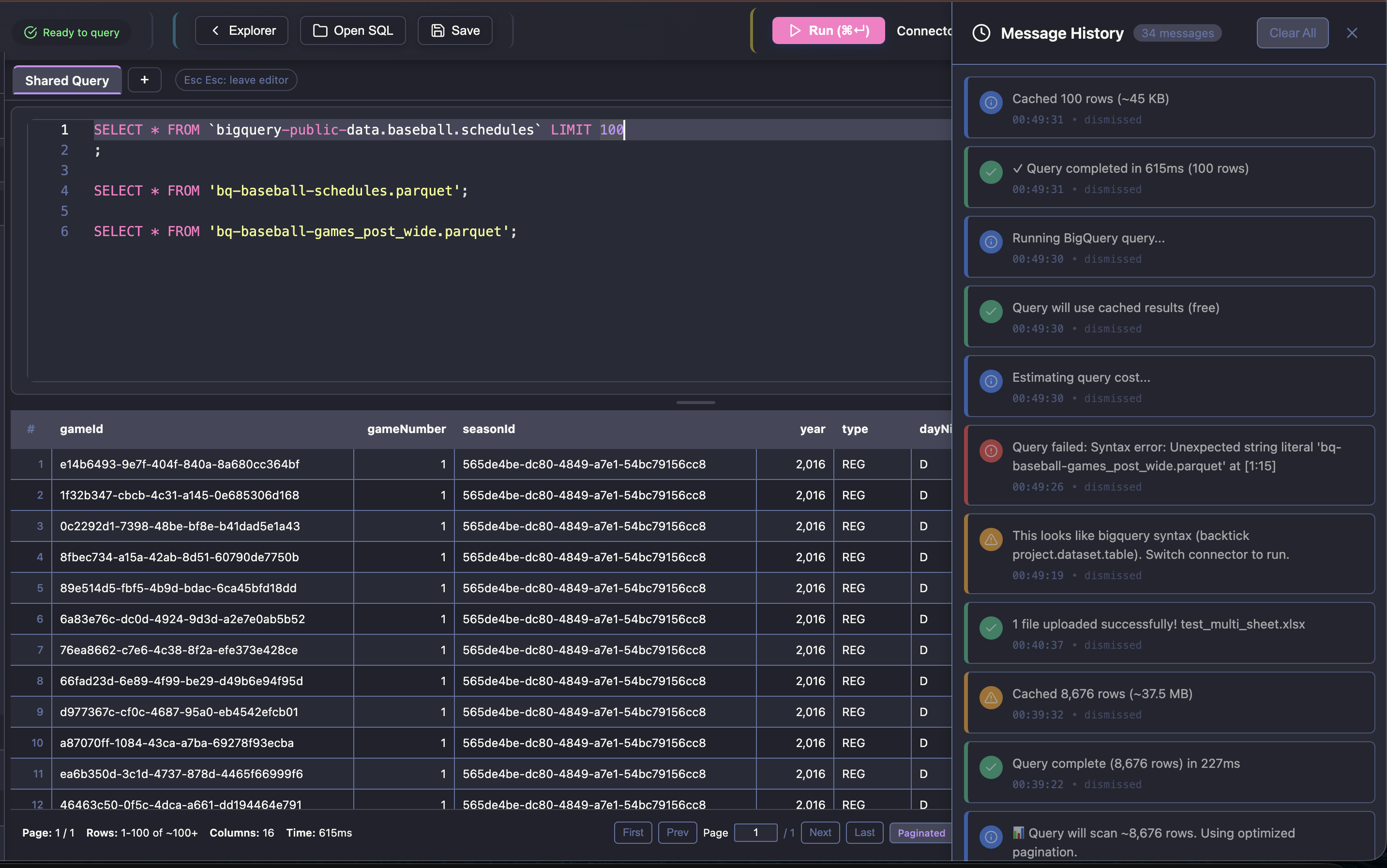 Message History (Toast)