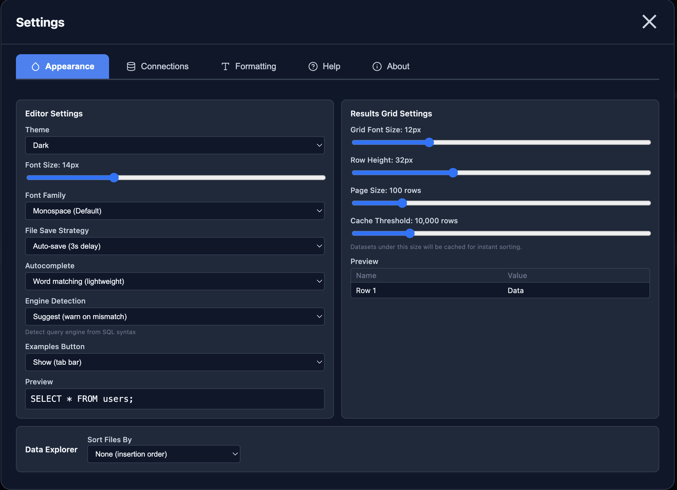 Appearance Settings (Light)